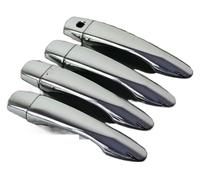 door handle caps trim FOR N&issan For Qashqai J11 2014-2021 STYLING CARBON FIBER CHROME DOOR HANDLE COVER(Silver No Button)