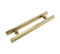 Door Handle Door Hardware,Modern 304 Stainless Steel Push-Pull Door Handle/Modern Minimalist Office Hotel Glass Door Push-Pull Door/Barn Door Handle/Glass Handles,8 Lengths /40Cm, Gold-L:60Cm(23.6In)