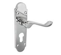 Door Handle Euro Profile 168mm x 42mm Polished Chrome From The Door Handle Store
