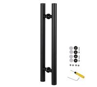 Door Handle H-Shape Bathroom Doors Handle,Round Contemporary Door Pull Push for Kitchen Fence Gate Shops,Double Sided Easy to Install RV Door Knob (Color : Matte Black,Si