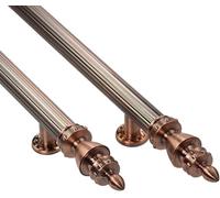 Door Handle Hardware Set Retro Red Copper Color, Extra Long Push Pull Handle for Commercial Public Gates, 1.5in Wide Pole, Stainless Steel(100cm/39 3/8-70cm)
