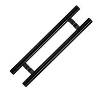 Door Handle Large Push Pull Door Handle, Lobby Mudroom Garage, Stainless Steel Round Pipe Doors Hardware, Smooth Ergonomical Door Pull Handle,Matte Black-100cm/39.3in