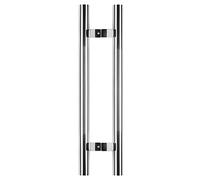 Door Handle Large Push Pull Door Handle, Lobby Mudroom Garage, Stainless Steel Round Pipe Doors Hardware, Smooth Ergonomical Door Pull Handle,Silver-100cm/39.3in