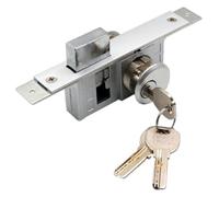 Door Handle Lock, Fast Food Restaurant Universal Cylinder Framed Glass for 44-46mm Thickness Double-Sided Body