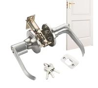 Door Handle Lock | Three-Post Lock - Spherical Three Bar Handle Lock Ball Lock Silent Handle Lock with 3 Keys for Bedroom