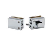 Door Handle Lock, Zinc Alloy Glass for 8-12mm Thickness, Keyless Security, Single Switch Bolt Ground for Bathroom Toilet School