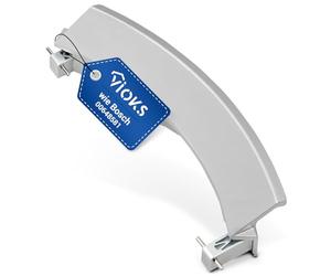 Door Handle Plastic Handle Compatible with Bosch Siemens Constructa 00648581/648581/00751783/751783 Plastic Handle Washing Machine Washer Dryer with Axles 230 x 90 x 42 Silver Matt