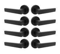Door Handle Sets - Cafri Design Modern Matt Black Door Handles Internal & External Use - Black Matt Black Lever Latch on Rose Sold as 6 Pairs