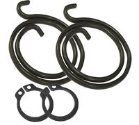 Door Handle Spring & Circlip Repair Kit, Pack of 2 Sets - 2 Turn 1.8mm Light Duty Metal Coil Springs with Matching Circlips for Interior Lever Handles, Lever-on-Rose & Backplate Door Repair