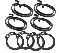 Door Handle Spring & Circlip Repair Kit, Pack of 4 Sets - 2 Turn 2.5mm Heavy Duty Metal Coil Springs with Matching Circlips for Lever Handles, UPVC, Composite & Internal Door Repair Parts