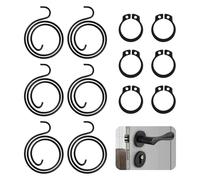 Door Handle Spring Replacement Kit, 6 Pcs 2.5mm Thick 2.5 Turns Black Coating Coil Springs and 6 Pcs 13.8mm Circlips Easy Installation Door Lock Internal Repair Set for Repairing Sagging Door Latch