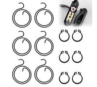 Door Handle Spring Replacement Kit, 6 Pcs 3mm Thick 2 Turns Black Coating Coil Springs and 6 Pcs 13.8mm Circlips Easy Installation Door Lock Internal Repair Set for Repairing Sagging Door Handles