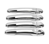 Door Handle Trim Compatible With Nissan For Sunny 2014 2015 2016 2017 ABS Chrome Molding Trim Bezel With For Smart Keyhole Door Handle Cover Automobile Accessories