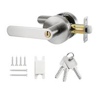 Door Handle with Lock, Reversible Door Handles, Privacy Door Lever, Internal Door Handle Knob Sets, Security Door Lock Set for Bedroom, Passage
