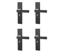 Door handles, 4 Pack Keyed Lever Handle Mortise Lock Set Screen Storm Doors