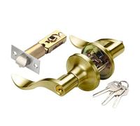 Door Handles A - Interior Door Handles with Lock and | Wave Style Locking Handle | Exterior Door Levers for Bedroom, Bathroom, Ingress