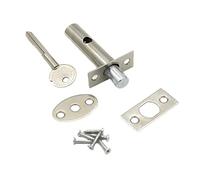 Door Handles Door Latch Stainless Steel,1 Set Tube Well Lock with Buckle and Key for Home Hardware Tool Cross Hidden Fire Door Locks Steel Invisible Lock