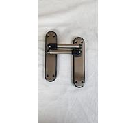 Door Handles Interior Lever Latch Lock Bathroom Marina Deluxe Sleek Modern Duo Two Tone (Black Nickle/Satin Nickle) (Latch)