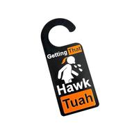 Door Hanger - HAWwK Tush Door Hanger | Spit on That Thing Funny Words | Handle Sign for Bedroom Bathroom Kitchen Funny Viral Girl Meme Door Tag HAWwK Tuah Spit On That Thing Decorative Door Sign