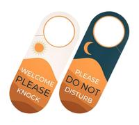 Door Hanger Sign Double-sided Welcome Please Knock 2pcs Do Not Disturb | Paper Reversible Design, Bold Lettering, for Hotel Rooms, Bathroom Doors, Students and Remote Workers