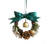 Door Hanger with Christmas Bells Featuring Antique Finish, Crafted from Metal and Strong Twine, Produces Clear Ringing Sounds for Holiday Season Decor (C)