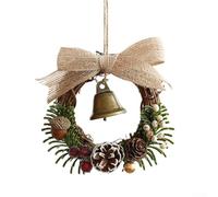 Door Hanger with Christmas Jingle Bells in Metal and Jute, Delivering Cheerful Chimes and a Vintage Look for Seasonal Decoration on Doors, Trees, and Wreaths (B)