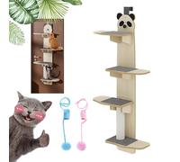Door Hanging Cat Shelf, Multi-Level Cats Climber Tree, 4-Tier Pet Jump Shelf for Cats, Over Door Cat Furniture, Ideal Space Saver for Active Cats