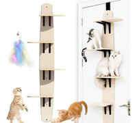 Door Hanging cat Shelf, Over the door Cat Tree, Multi-Level door Hanging Cat Ladder with Shelves, No Drill door Mounted Climber (1 Set)