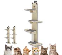 Door Hanging Cat Shelf, with Cats Scratching Board & Plush Ball, Without Taking up Floor Space, for Small, Medium and Large Pet (Cat)