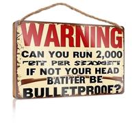 Door Hanging Decoration Bulletproof Your Head: Can You Run 2,000 Rounds? Wooden Sign Plaque For Front Door Farmhouse Signs(23X35CM)