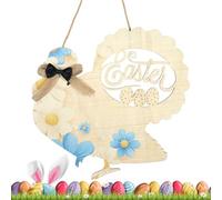 Door Hanging Decoration, Rustic Easter Chicken Home Decor, Happy Easter Sign for Entrance - for Garden Courtyard Balcony Patio Porch Window and Holiday
