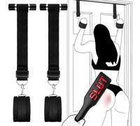 Door Hanging Handcuff with SULT Whip Sex Swing BDSM Kits Erotic Bondage Handcuff Restraint Rope Sex Swings Straps for Women Adult Couples Sex Toys