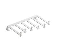 Door Hanging Hooks - 15.75 X 9.06 X 1.97 Inch, Heavy Duty Metal Storage Rack, Towel Rail Without Drilling, Supporting 22 Lb | Compact Storage System With Six Brackets