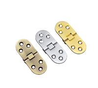 Door Hardware, 180 Degree Hinge Flip Round Table Furniture Hardware Flap Concealed Folding 2Pcs(Green Patina)