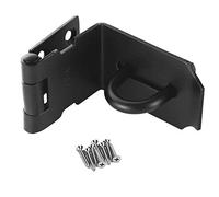 Door Hasp Latch 90 Degree, Stainless Steel Right Angle Padlock Hasp Locking Latch Security Door Clasp Hasp Lock Latch for Push/Sliding/Barn Door, 2mm Thick, Matte Black Finish