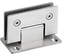 Door Hinge 1PC Brushed Stainless Steel Frameless Adjustable Folding Glass Door Hinge Clamp 65KG