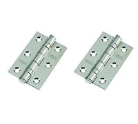 Door Hinge 3" 75mm Ball Bearing Hinges Polished Chrome Suit Internal Doors Pair