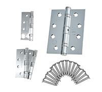 Door Hinge 4" / 102mm Polished Chrome Ball Bearing Washer CE Grade 11 for Fire Door 2 Pair