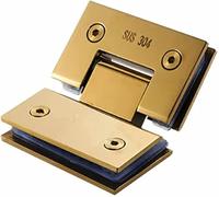 Door Hinge, Bathroom,Pivot Hinges,Gold Color Shower Glass Door Clip,Double 90 Degrees Hardware(135 Degree)