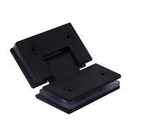 Door Hinge, Glass Door Bathroom Hinge Wall Mounted Clamp Black 135 Degree Opening