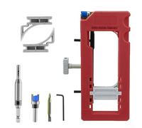 Door Hinge Installation Kit - Router Template for Woodworking with Non-Slip Pads, Removable Inserts & Adjustable Corner Radius (20 x 85 x(Red)