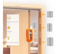 Door Hinge Installation Kit with Non-Slip Pads and Removable Inserts, Router Template for Precision Mortising, Compatible with Rounded and(Gray)