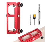 Door Hinge Jig, Aluminum Alloy Door Hinge Template Kit, Adjustable Mortise Jig for Hinge Installation, Door Hinges from 2.5" to 5" Length and Thicknesses, 1/4" Radius, 5/8" Radius