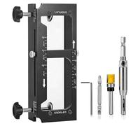 Door Hinge Jig, Hinge Installation Tool, Aluminum Alloy Door Hinge Template Jig Kit for Router, Adjustable Mortise Jig Fits 2.5" to 5" Length, 1/4" Radius, 5/8" Radius and Square Corner Types