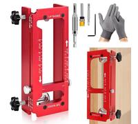 Door Hinge Jig Kit - Adjustable Door Hinge Mortiser jig Aluminum Alloy Door Hinge Router Template for 2.5" to 5" Length Kitchen Doors Hinges Tool Fits 1/4"&5/8" Radius and Square Corner Types