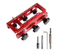 Door Hinge Jig Template Kit, Aluminum Alloy Door Hinge Mortise Jig Kit Adjustable Mortise Jig for Hinge Installation, from 2.5" to 5" Length, Radius 1/4” or 5/8”
