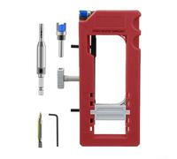Door Hinge Mortising Jig - Professional Router Template Kit for Precision Hinge Installation, Includes Mortiser, Self-Centering Bit, Router Bit & Hex Screwdriver,