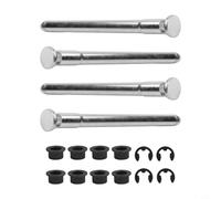 Door Hinge Pin and Bushing Repair Kit for Chevy for GMC Full Size Truck SUV 1988-2002 - Complete Set with 4 Pins 8 Bushings 4 E-Clips Galvanized Steel Construction