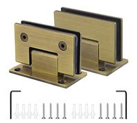Door hinge,pivot hinges,Glass Shower Doors Hinge,Glass Door Hinges, Heavy Duty Bathroom Clamp, 2 Pack 304 Stainless Steel Glass Door Hinges, Bronze 90° Swing Door Shower Hinges, 8-12mm Two-Way Bathroo