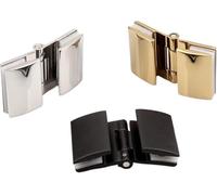 Door Hinge, Stainless Steel Glass Door Hinge No Elastic Free Angle Bathroom DG0068 1Pcs(772 Matt Black)